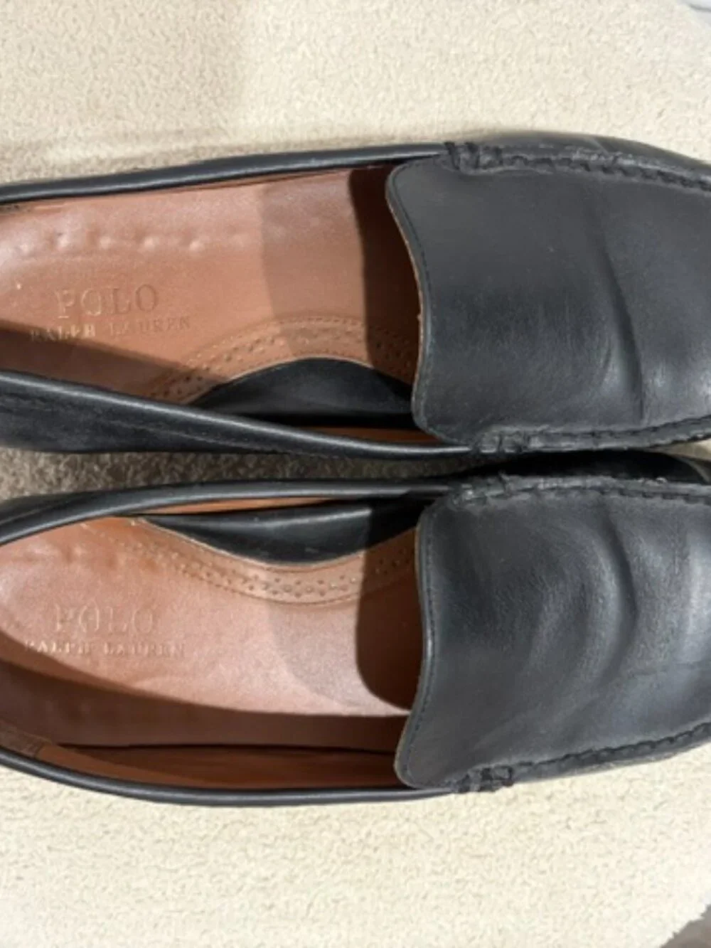 Polo Ralph Lauren Redden Driving Slip On Loafers Black Leather Men’s